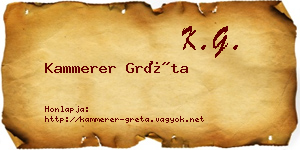 Kammerer Gréta névjegykártya